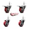 Service Caster 3'' Red Poly Wheel Swivel 7/16'' Stem Caster Set 2 Total Lock Brake, 4PK SCC-GRTTL20S314-PPUB-RED-716138-2-S2 - alternate 5
